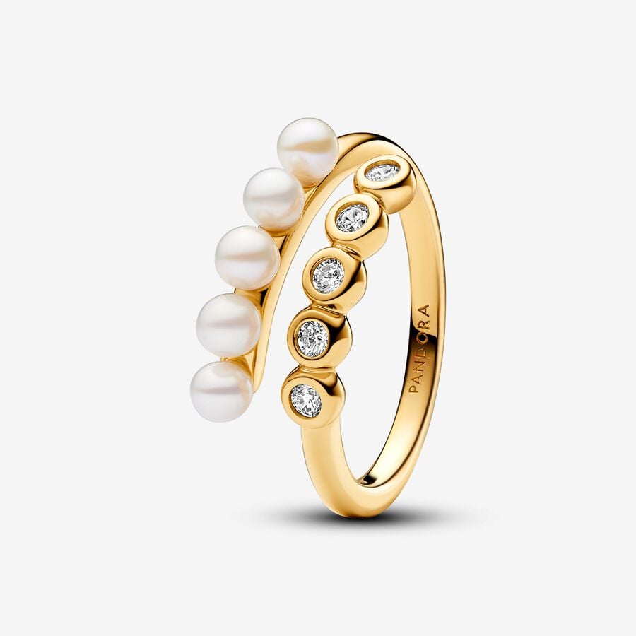 Treated Freshwater Cultured Pearl & Stones Earring and Ring Set