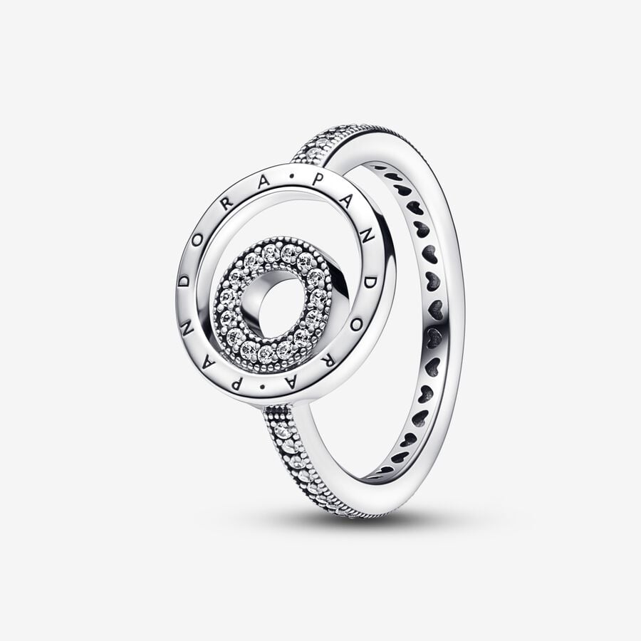 FINAL SALE - Pandora Signature Logo Circles Pavé Ring