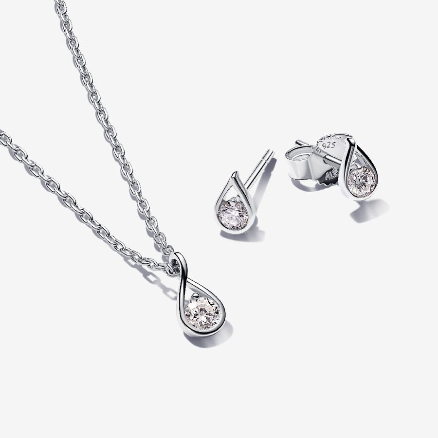 Pandora Infinite Lab-Grown Diamond Jewelry Gift Set 0.35 carat tw Sterling Silver