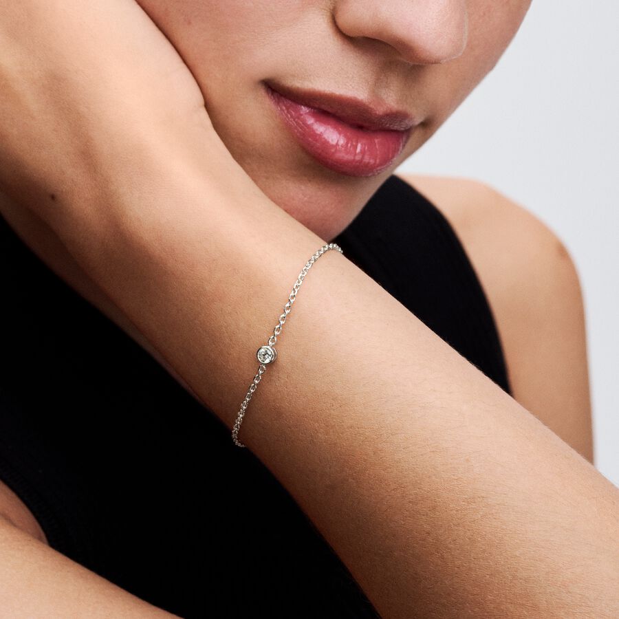 Pandora Era Lab-grown Diamond Bezel Chain Bracelet 0.15 carat tw Sterling Silver
